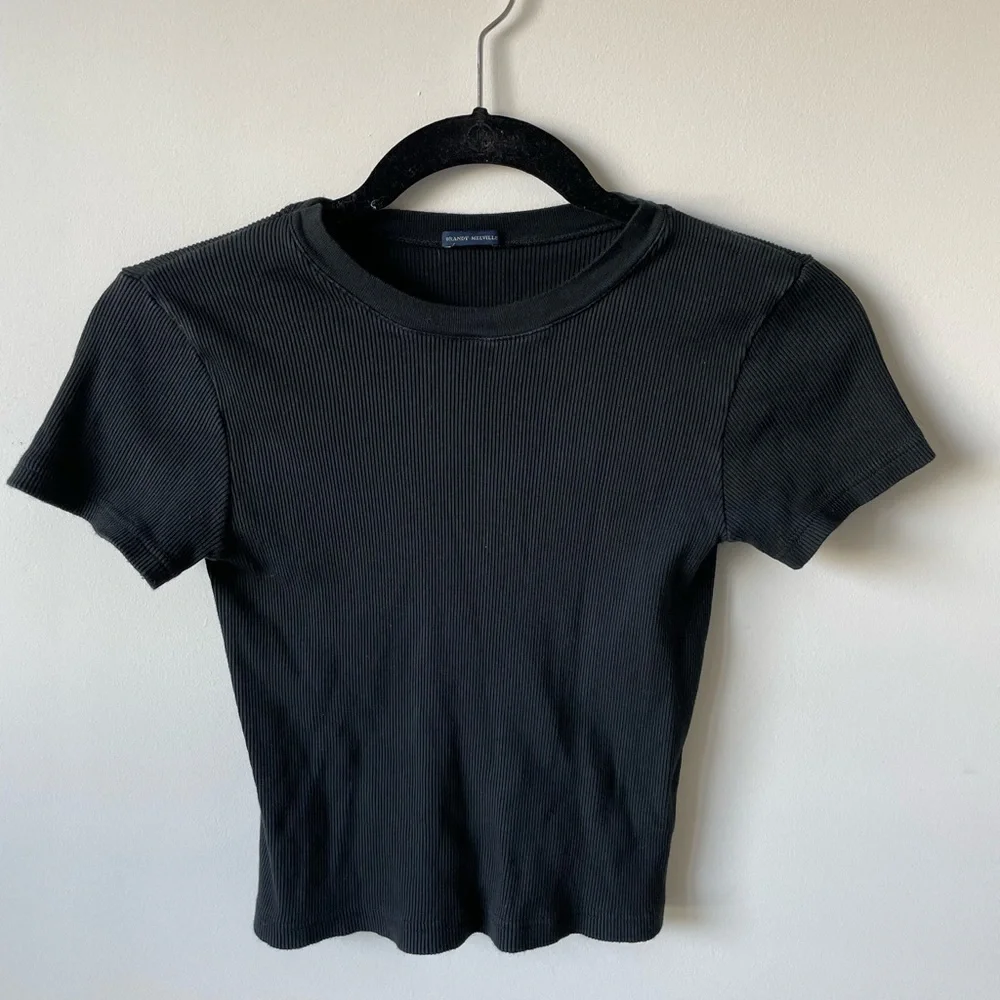 Black Brandy Melville Crop Top, One Size - Picture 1 of 2
